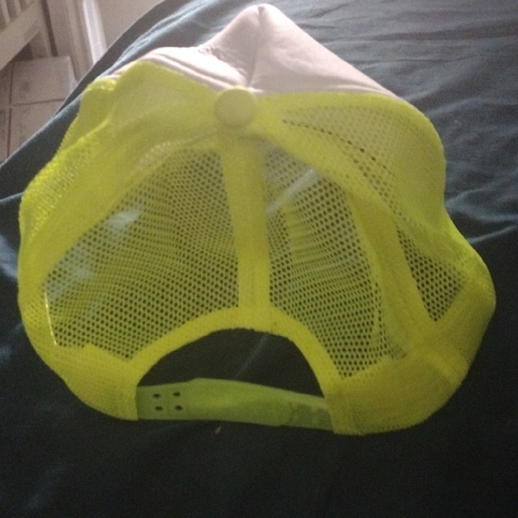 Bright Neon Yellow Cap Hat White Panel | New | Bold Statement Unisex Adjustable - Picture 3 of 4